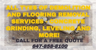 DEMOLITION, FLOOR REMOVAL, CONCRETE GRINDING AND LEVELING