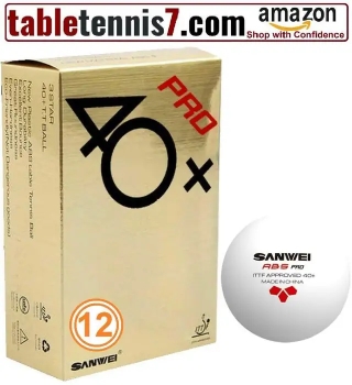 + 12 Balls Sanwei ABS Pro 40+ Ping Pong Ball | ITTF APPROVED Professional Table Tennis Balls +