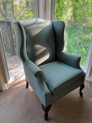  Crawford Cadet Green Wing Back Chair