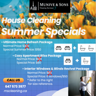 Summer Home cleaning Specials In toronto and surrounding areas. 