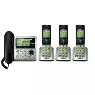 Vtech DECT 6.0 3-Handset Cordless/Corded Phone System with Digital Answering Machine, CS6649-3 SUPER SALE $49.99 NO TAX