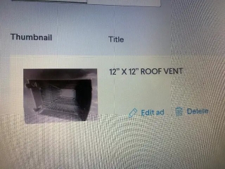 TWO 12” X 12” ROOF VENTS