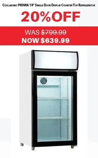 20% OFF - BRAND NEW Commercial Glass Display - Refrigerators and Freezers - CLEARANCE (Open Ad For More Details)